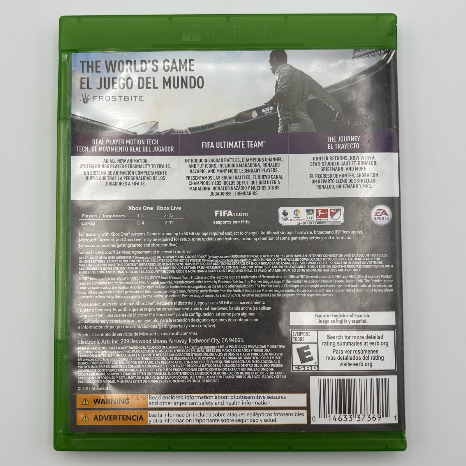 FIFA 18 Ronaldo Edition Microsoft Xbox One Video Game Sports Soccer Football