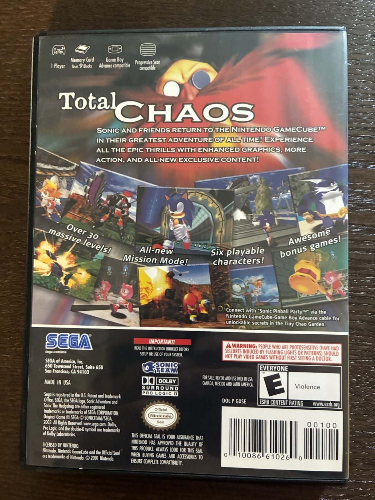 Sonic Adventure DX: Director’s Cut (GameCube, Player’s Choice, 2004, CIB)