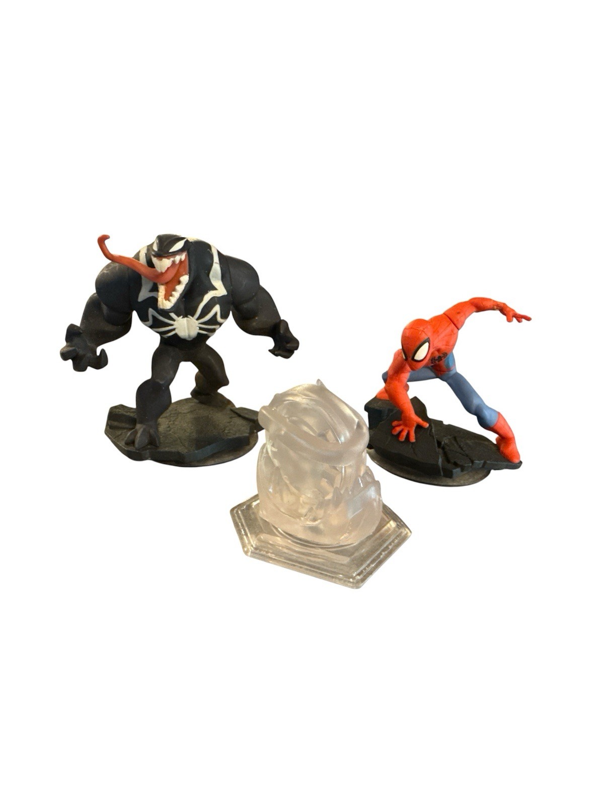 Disney Infinity 2.0 Figures (Lot of 3) Red Suit Spiderman Venom Crystal