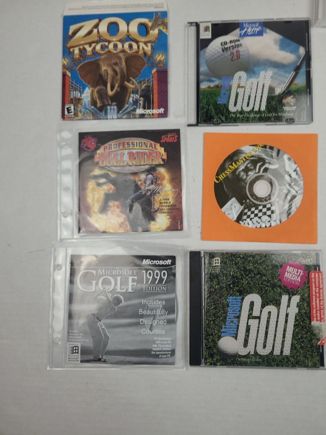 Vintage Lot CD-ROM COMPUTER GAMES DOS Windows Tested Big Box NHL golf Racing