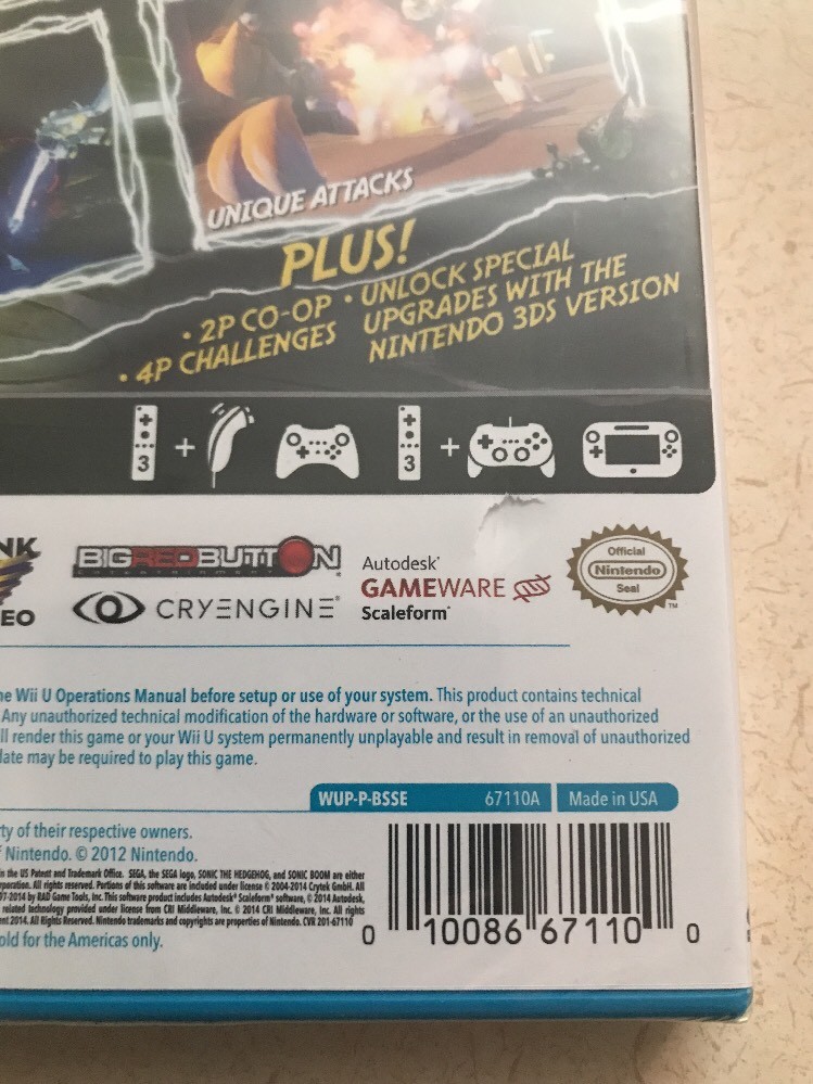 Sonic Boom: Rise of Lyric Nintendo Wii U New! Factory Sealed! Ships In A Box!