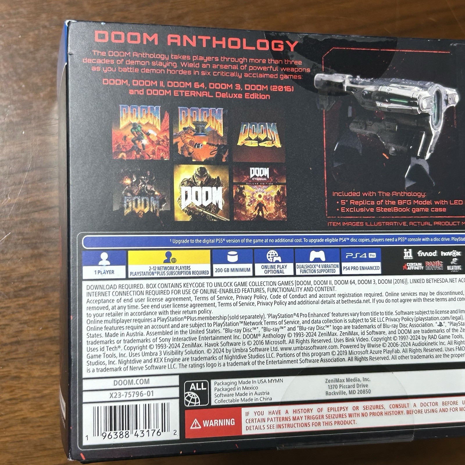 DOOM ANTHOLOGY Collector’s Edition For PS4 Upgrade to PS5 BRAND NEW 6 Doom Games