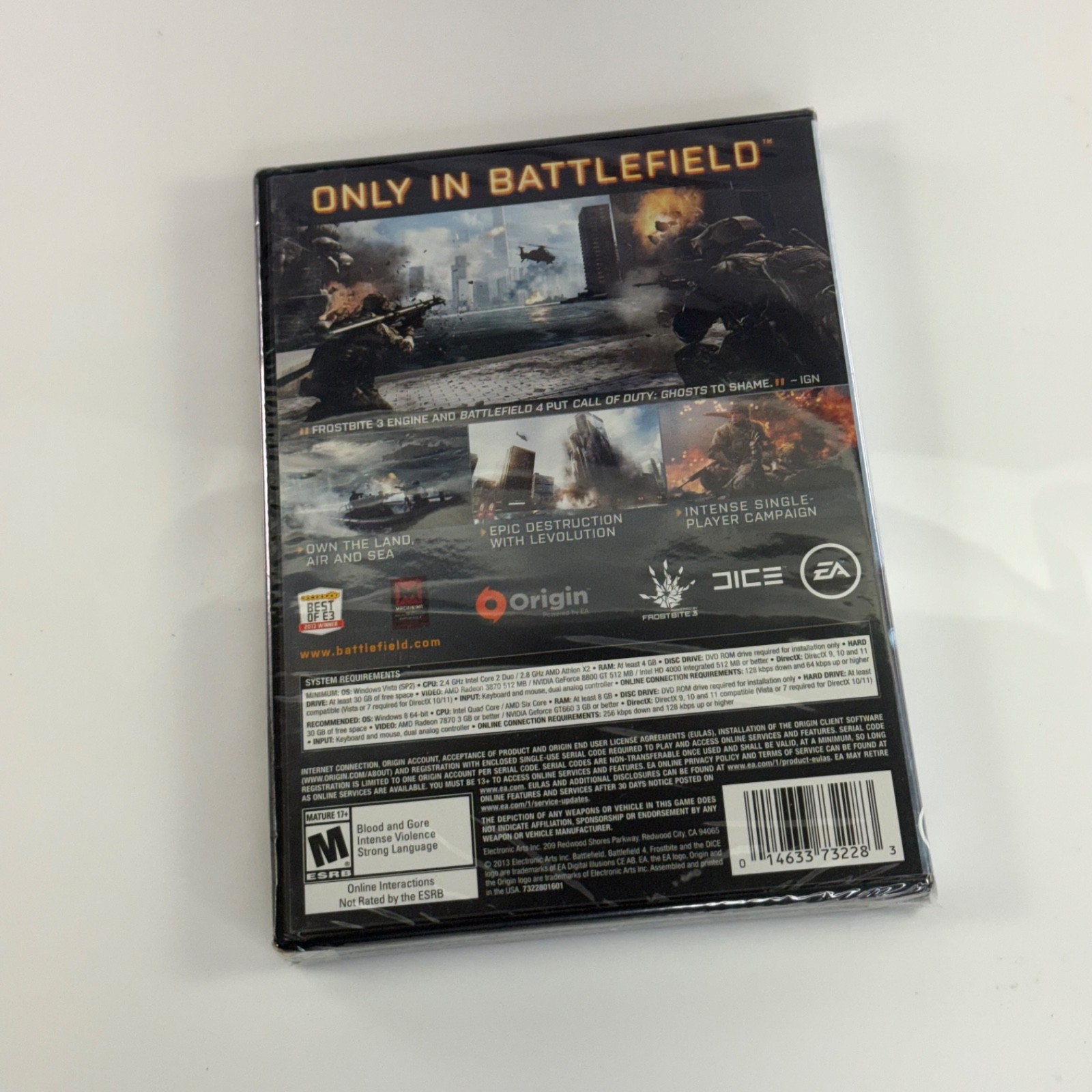 Battlefield 4 PC 2013 Video Game Brand New Factory Sealed 3 Disc Set EA Dice