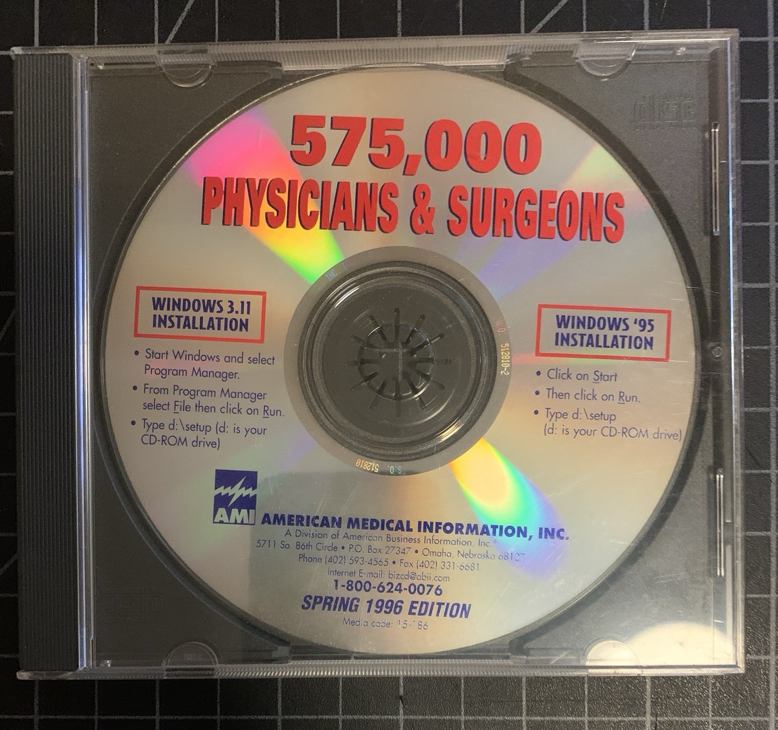 575,000 Physicians & Surgeons American Medical Association Information CD ROM