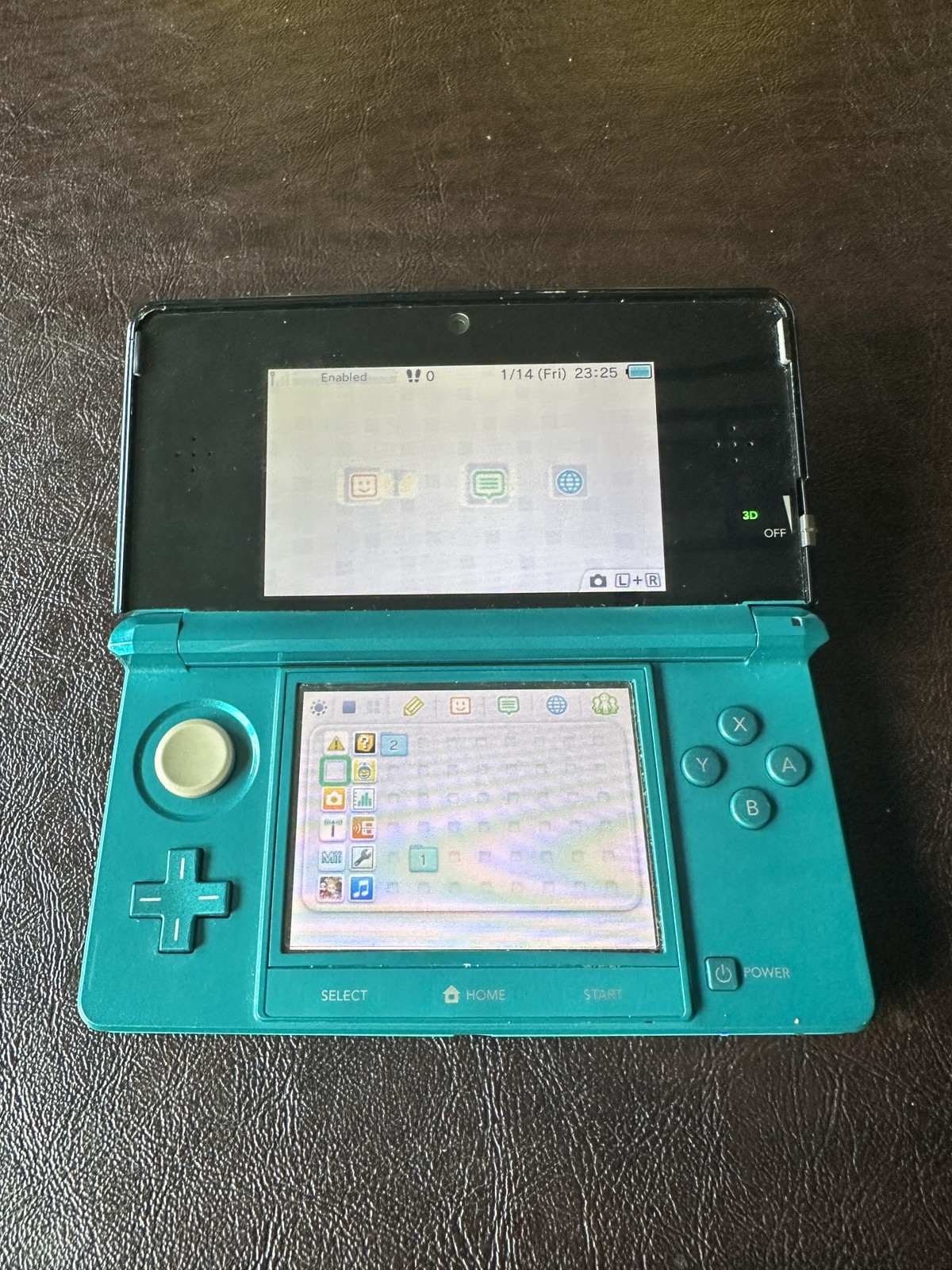 Nintendo 3DS Aqua Blue Tested & Working With Charger