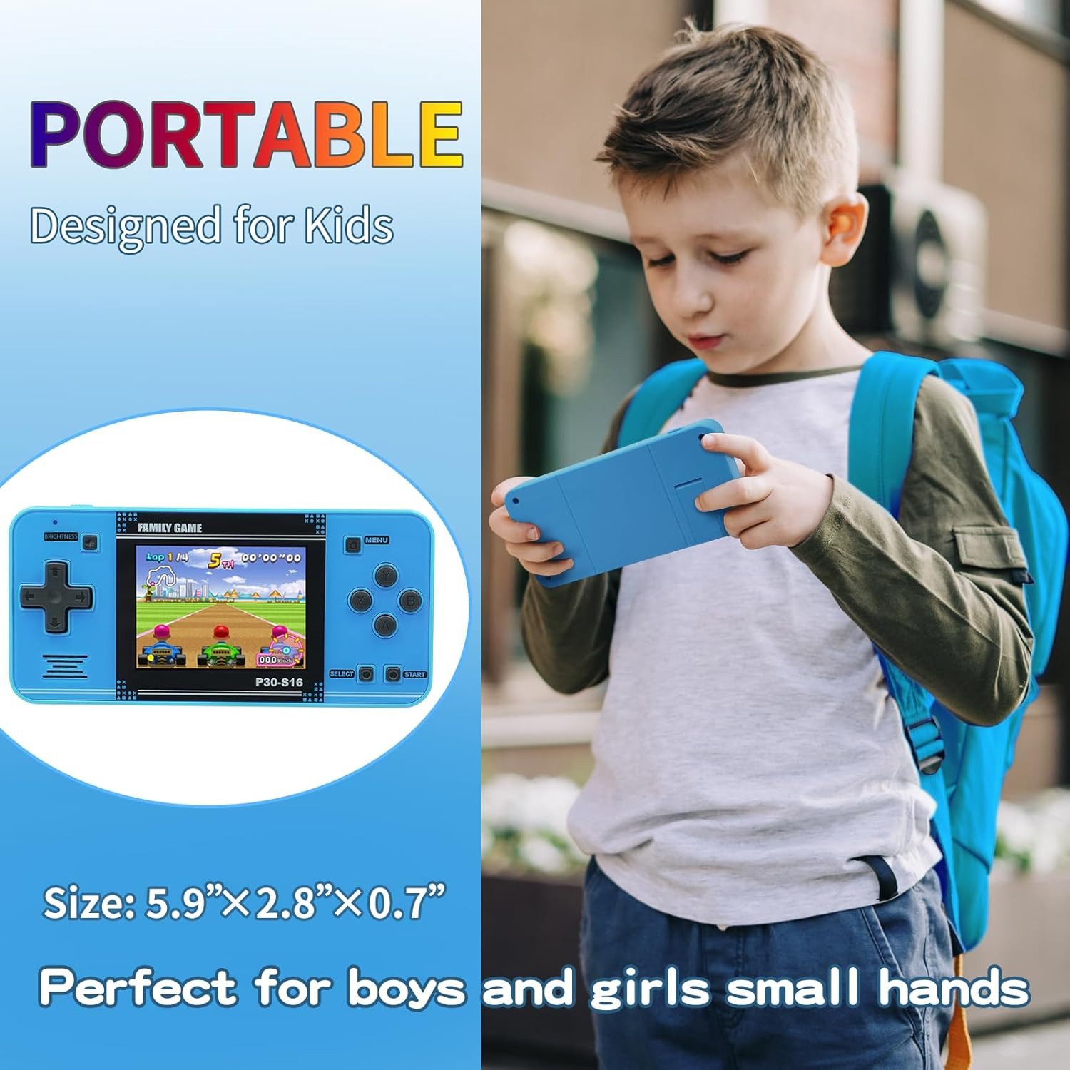 Handheld Game for Kids -Preloaded 220 Retro Video Games, Portable Gaming Player