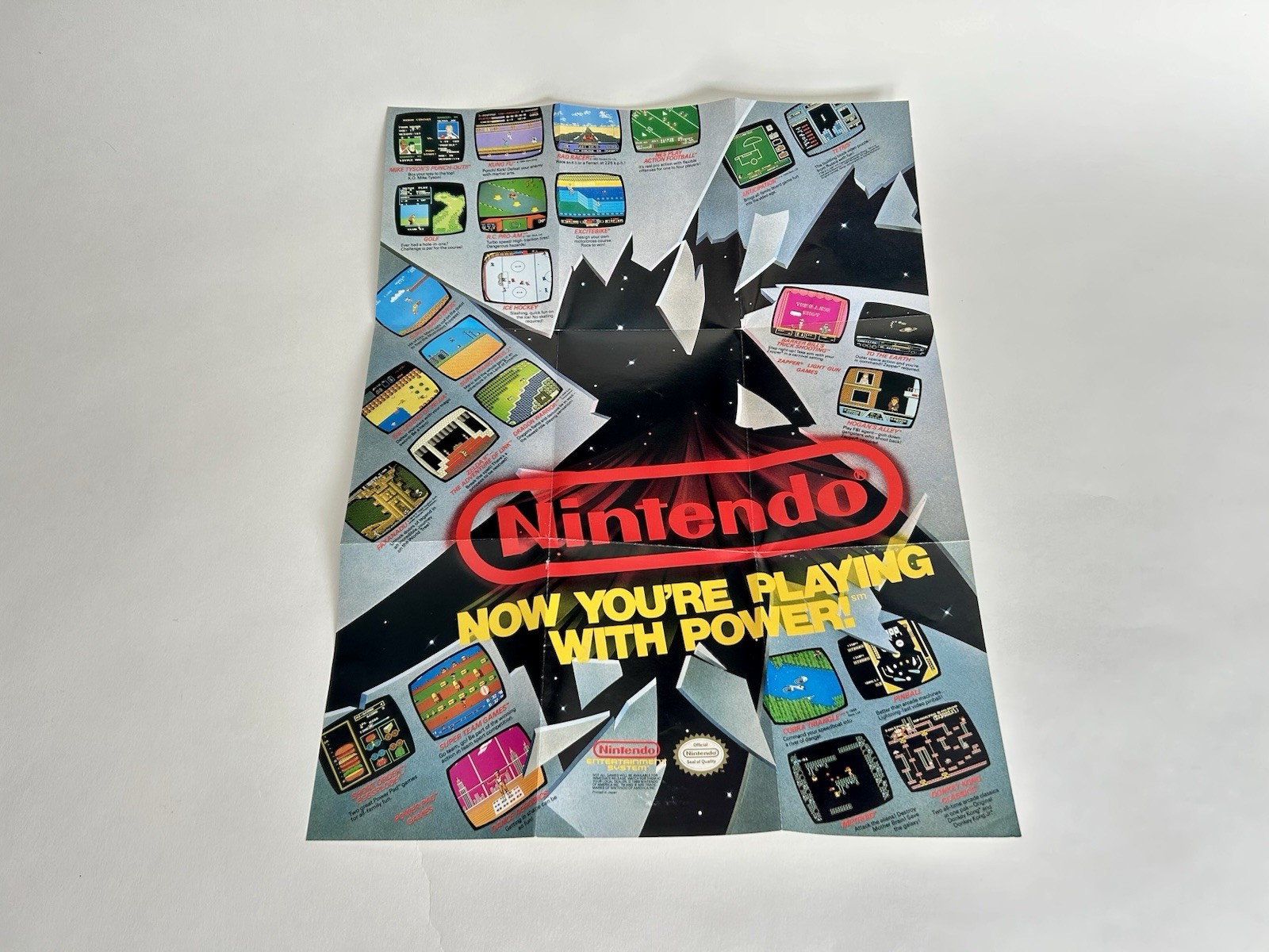 Vintage Nintendo NES ‘ Now Your Playing With Power ‘ Fold Out Poster Insert