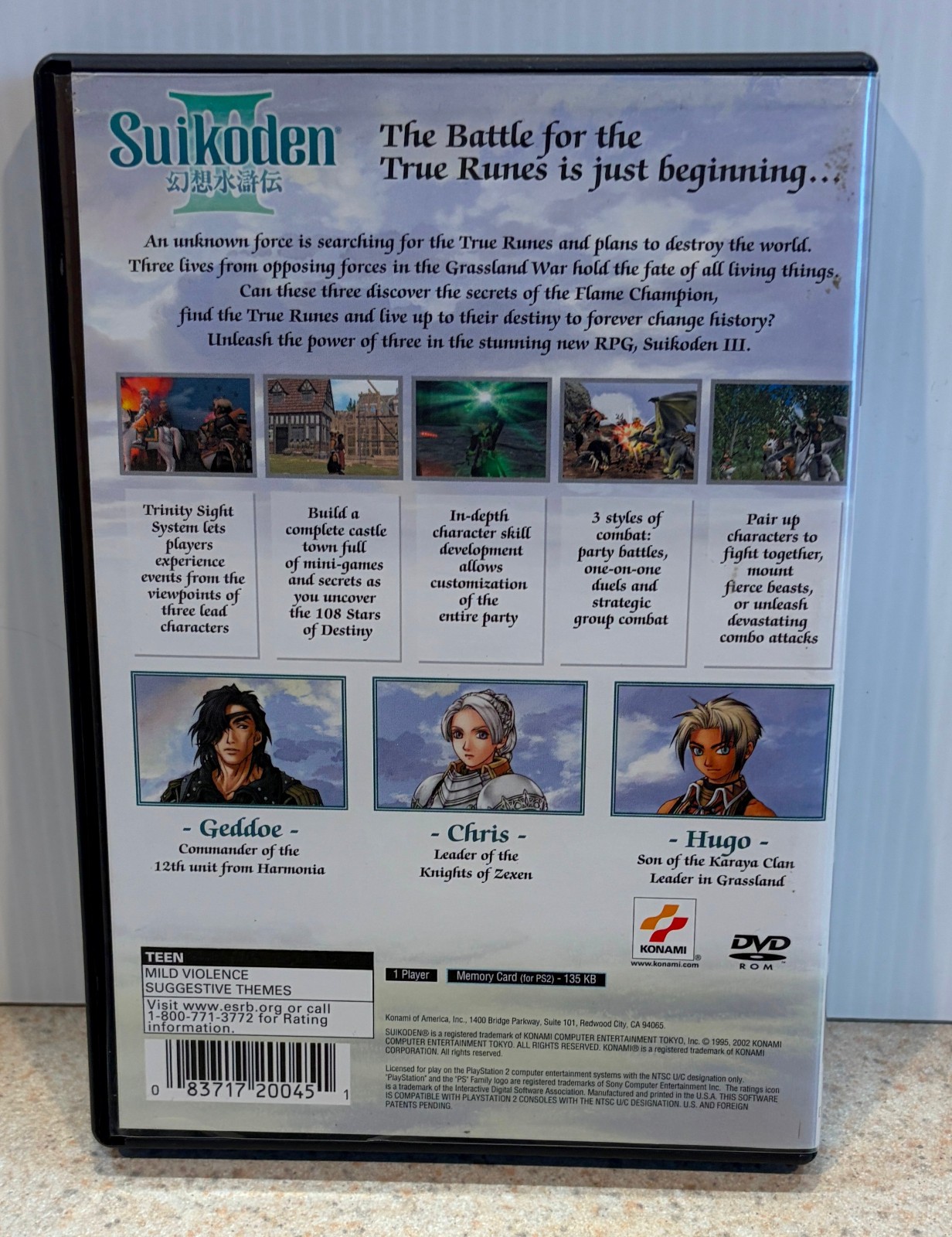 SUIKODEN III (2003 Playstation 2 PS2) — Konami RPG — Missing Manual