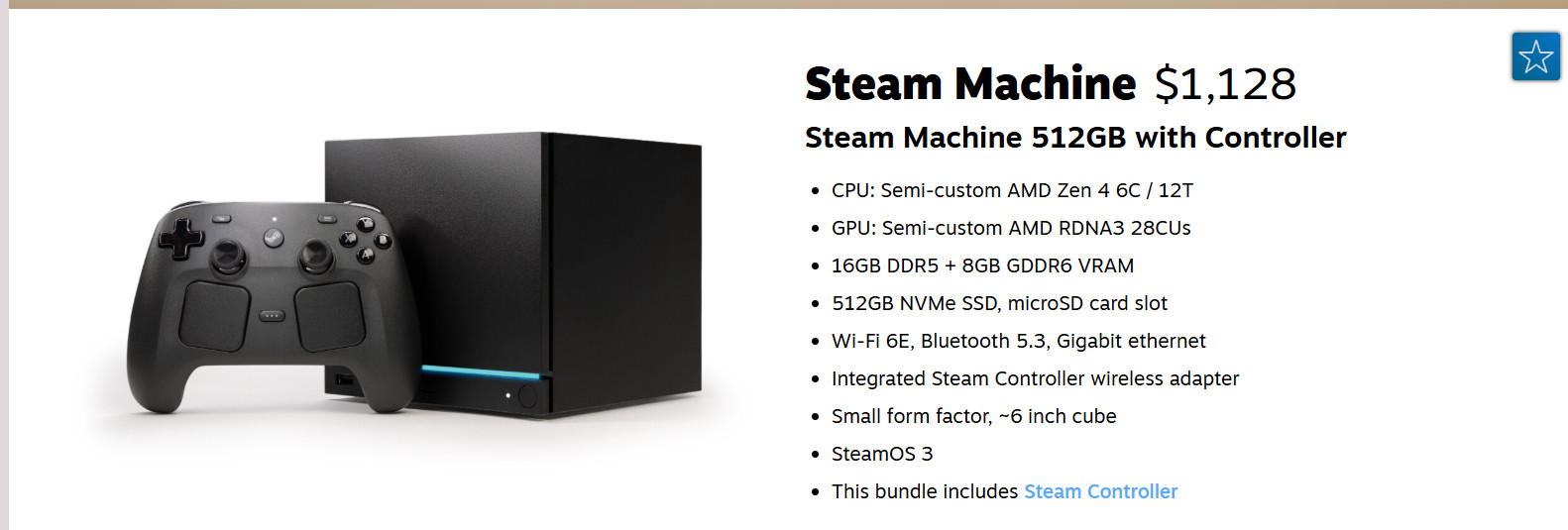 Steam Machine 512GB Valve PC WITH CONTROLLER – Order CONFIRMED – Will ship ASAP