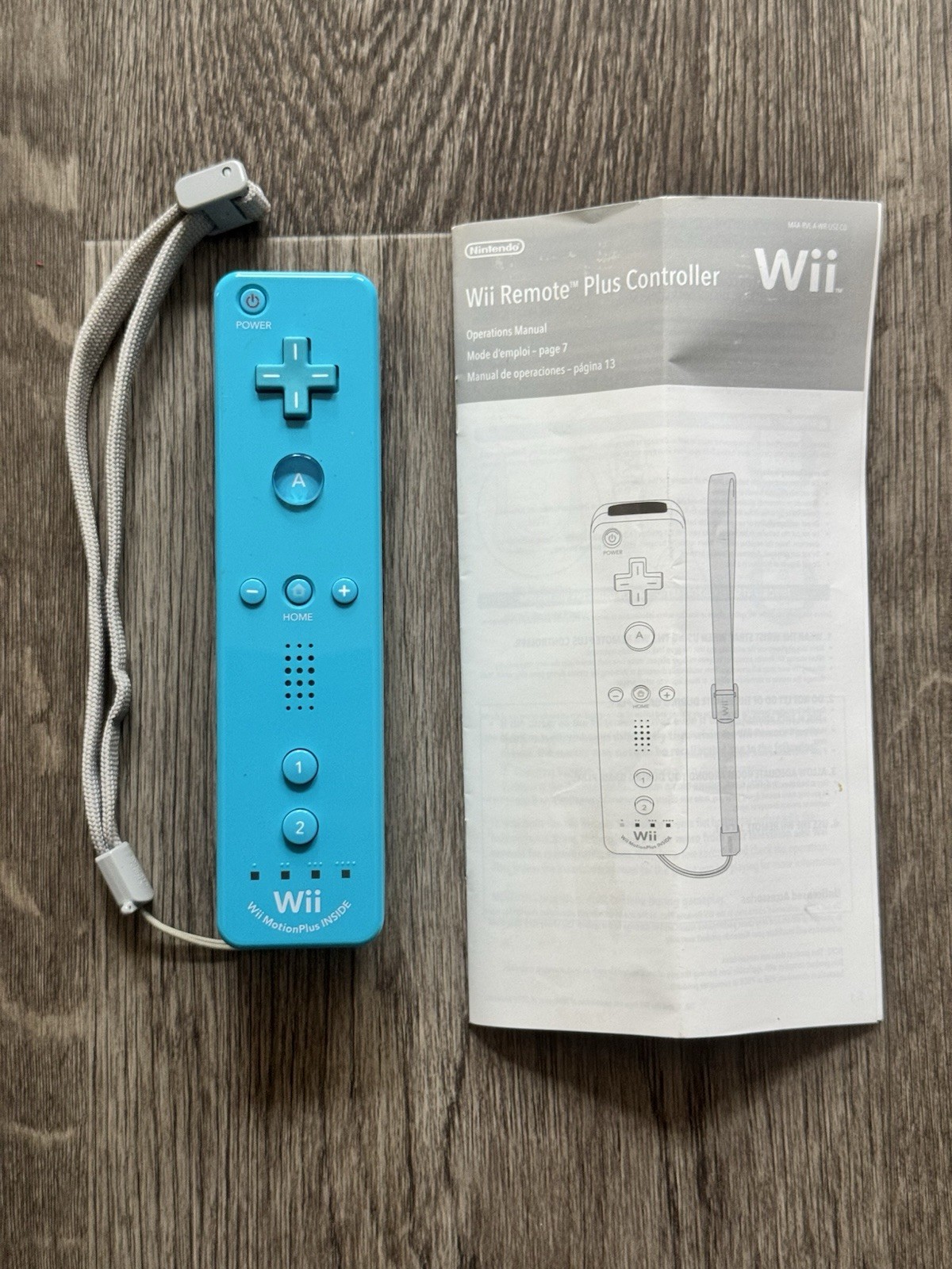 Nintendo Wii Motion Plus OEM Remote Controller Wiimote RVL-036 Blue Tested!