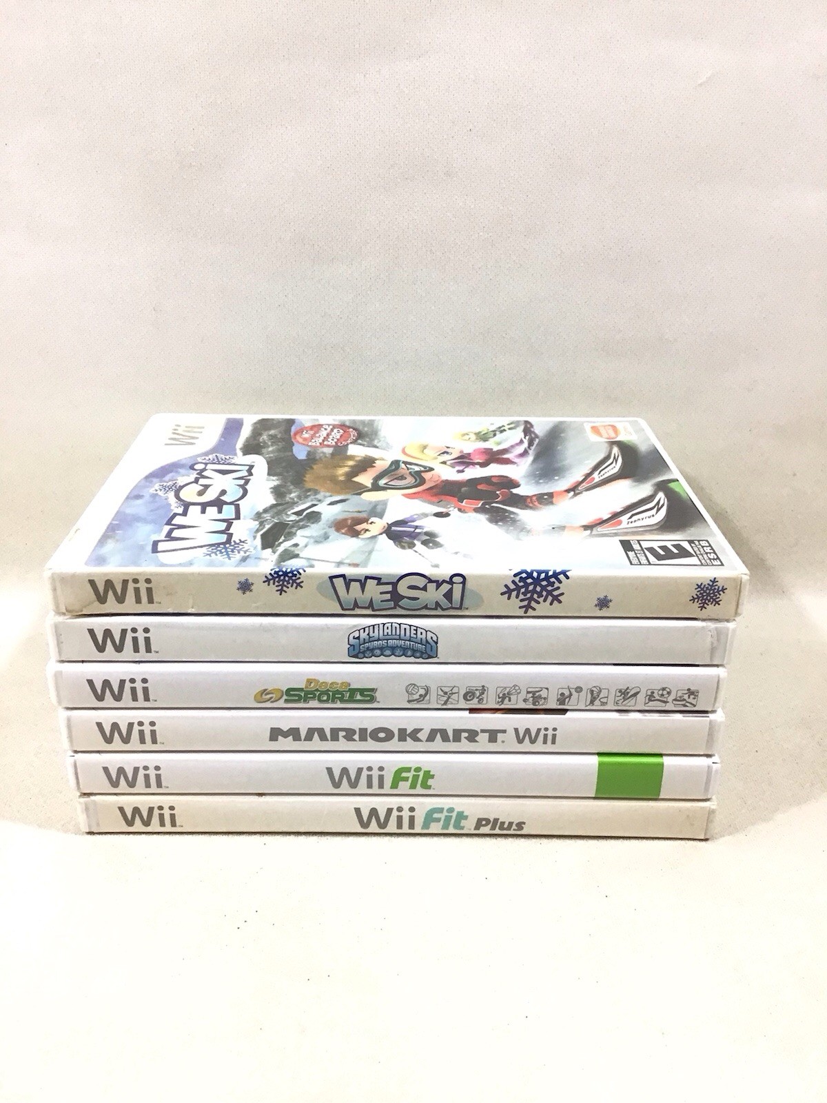 Nintendo Wii Game Cases Lot 6, Wii Fit, Mario Kart, We Ski