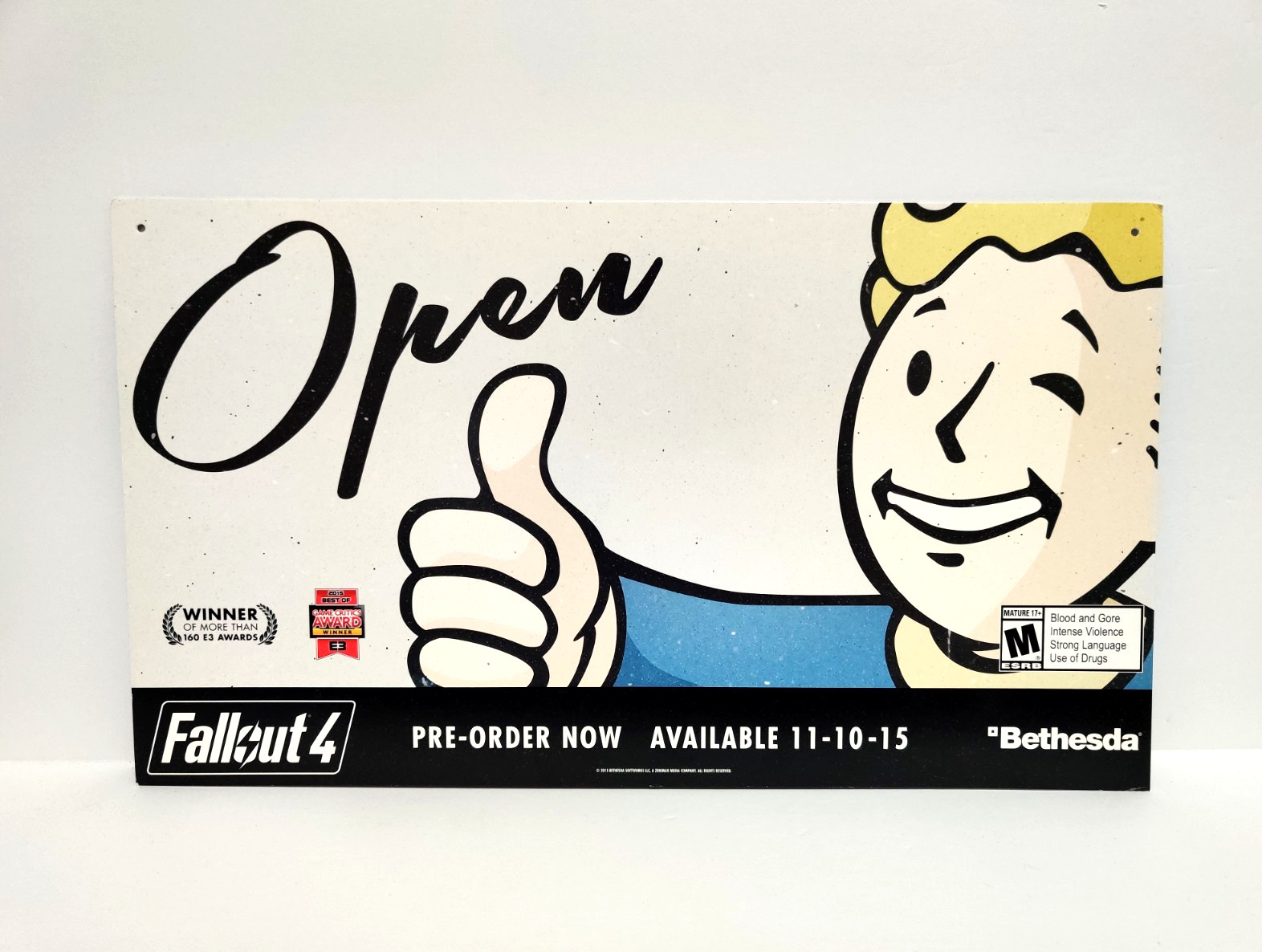 Fallout Promotional Store Open & Closed Hanging Sign