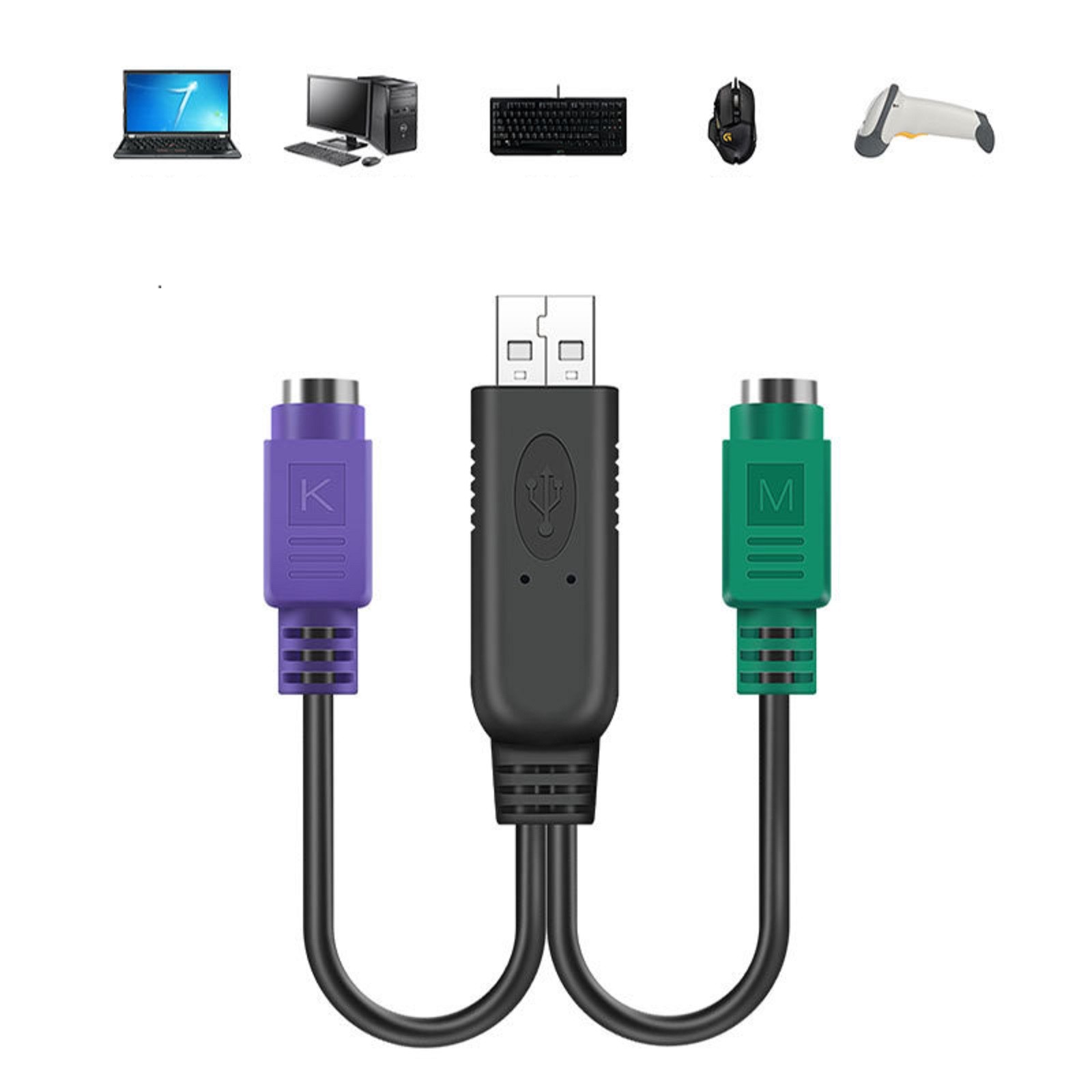 USB Male to PS2 Female Active Converter Connector Cable For Mouse Keyboard