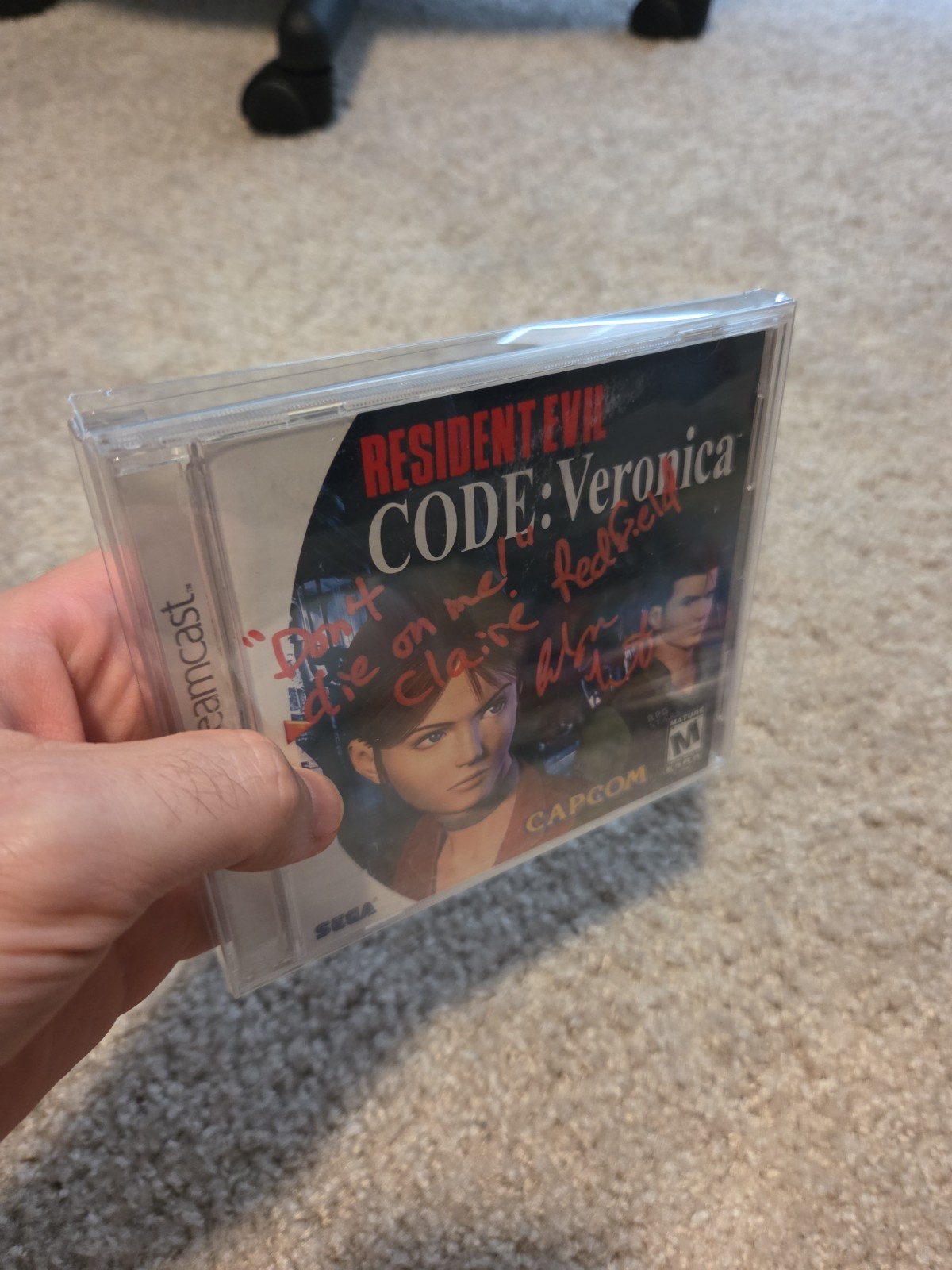 Resident Evil Code: Veronica – Sega Dreamcast – Signed By CLAIRE VA Alyson Court