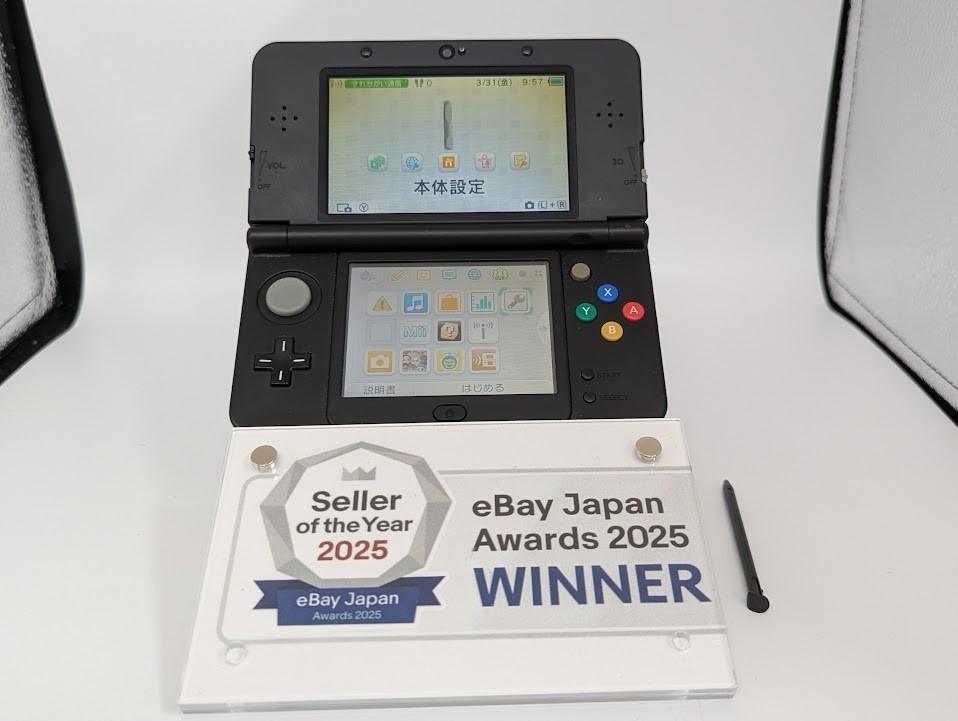 B329 Nintendo New 3DS console Black Japan w/pen fx