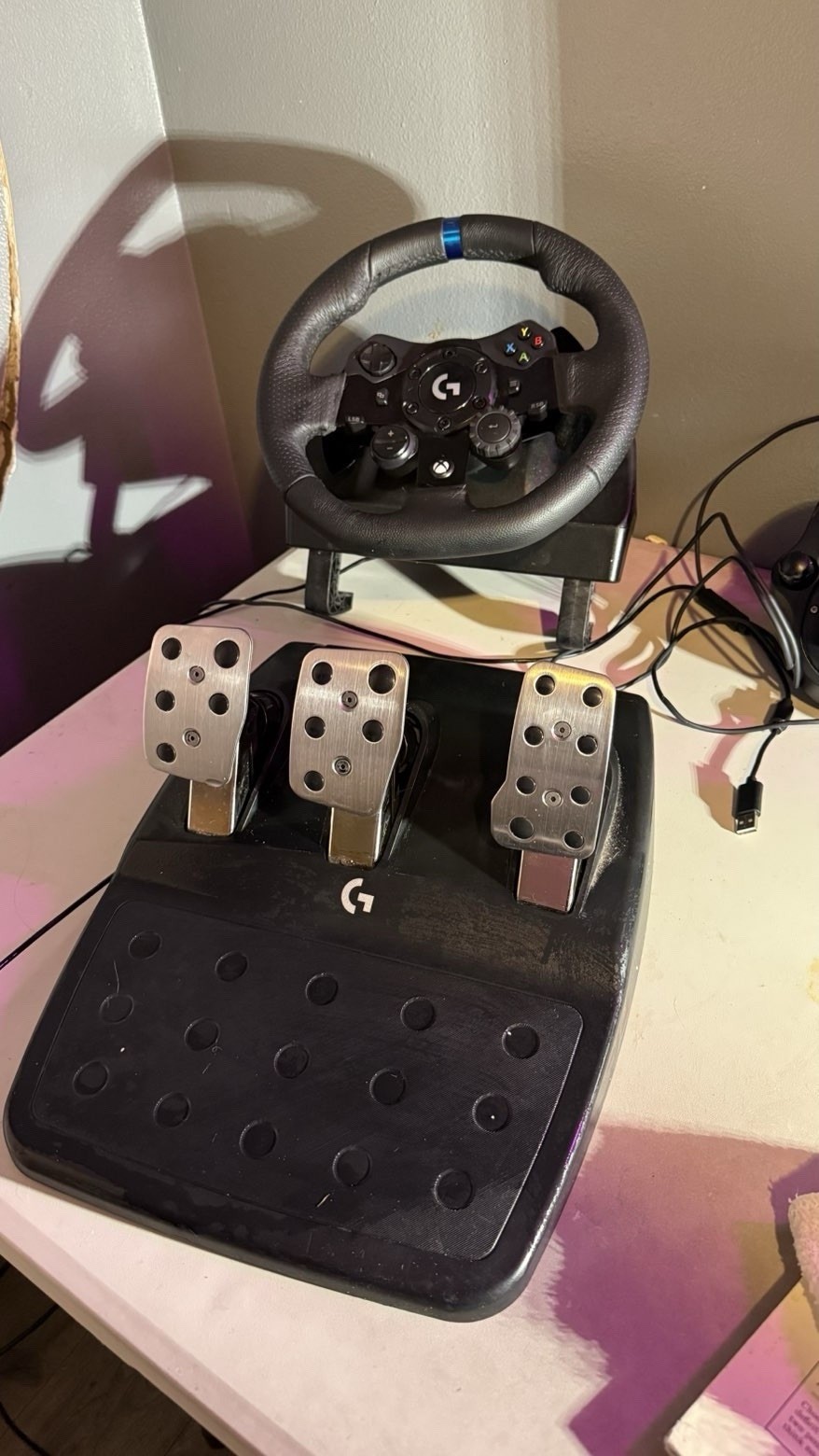 Logitech G923 Racing Wheel and Pedals, G923 Shifter, Custom Handbrake