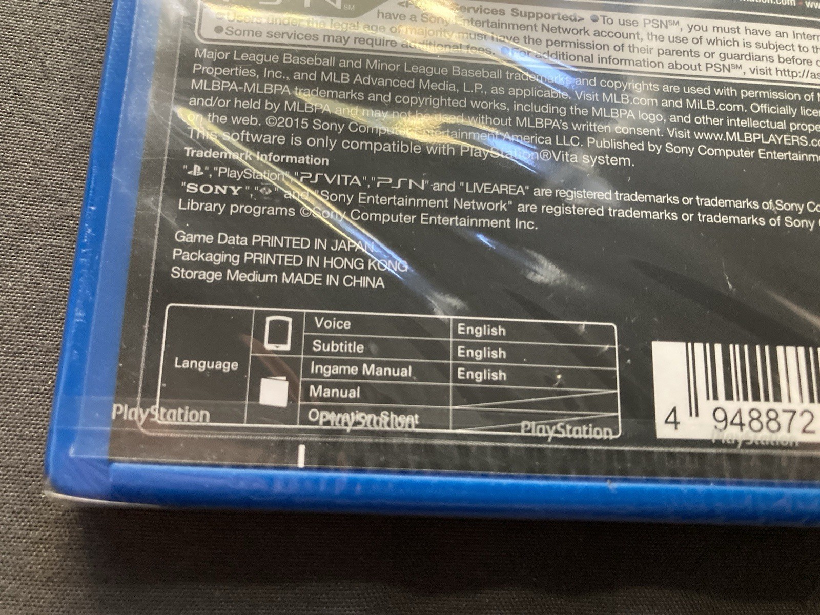 MLB 15 The Show Asian English For PS Vita – w/ Physical Cartridge SEALED