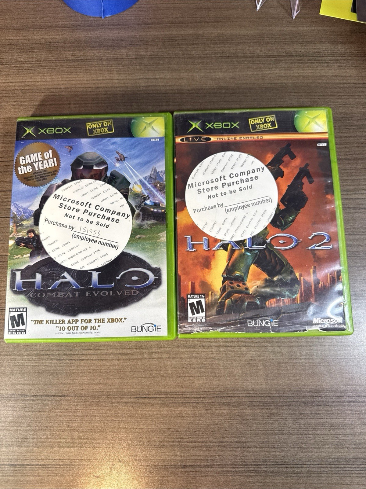 Halo 1 Combat Evolved and Halo 2 Original Xbox Lot Of 2 Video Games Manuals Case