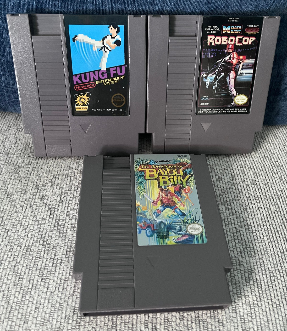 Nes Games Lot Kung Fu, Robocop, Adventures of Bayou Billy – Tested and Working!