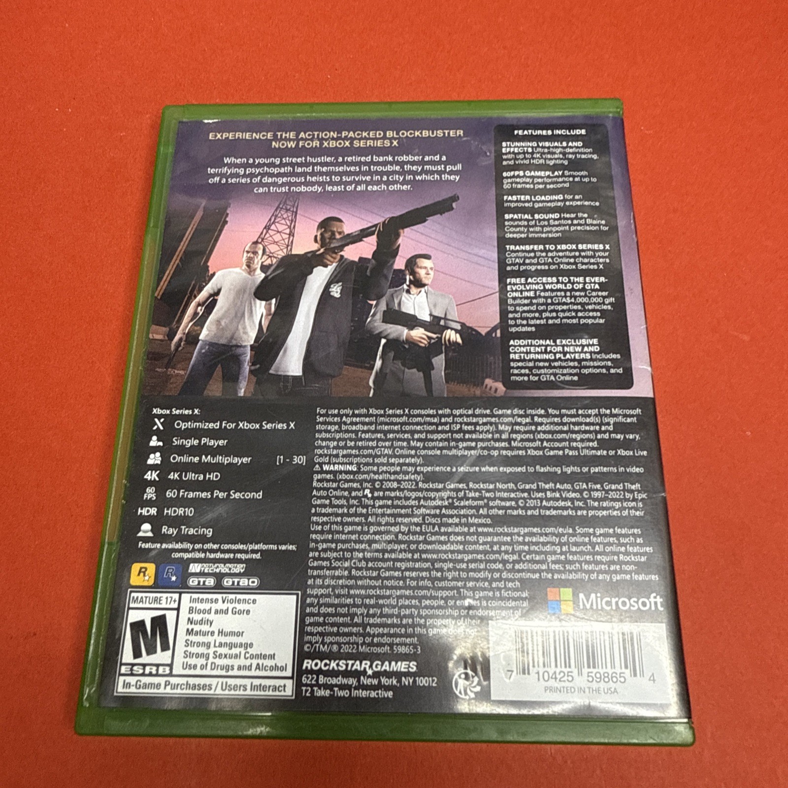 Grand Theft Auto V GTA 5 (Xbox Series X, 2022) – 2 Discs & Case