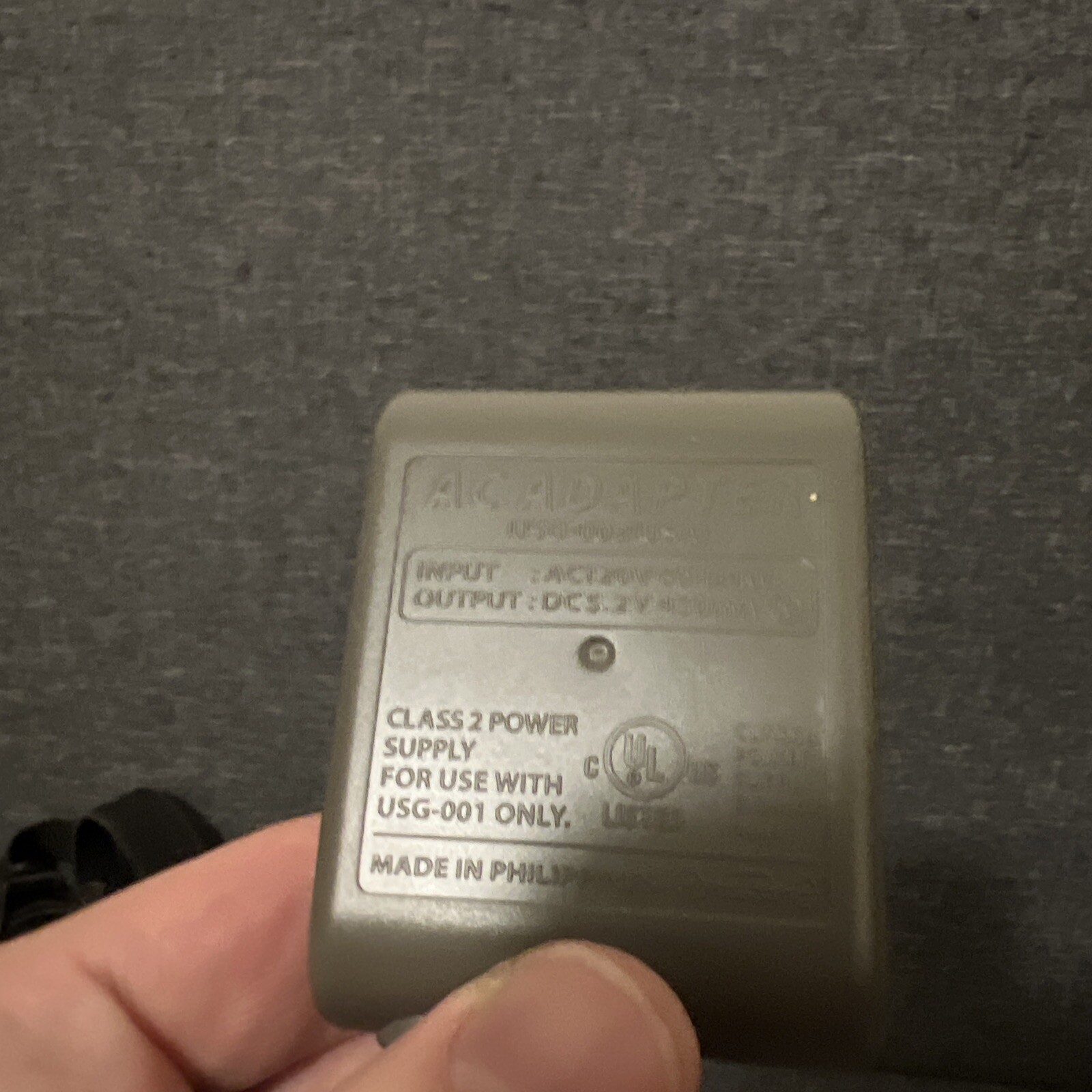Nintendo Charger Gameboy Advance DS Lite USG-002 AC Adapter Plug Tested OEM Gray