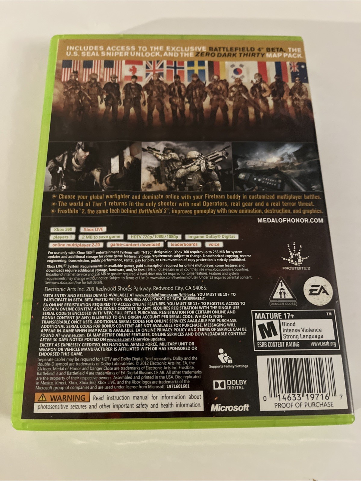Medal of Honor: Warfighter — Limited Edition (Microsoft Xbox 360, 2012) CIB