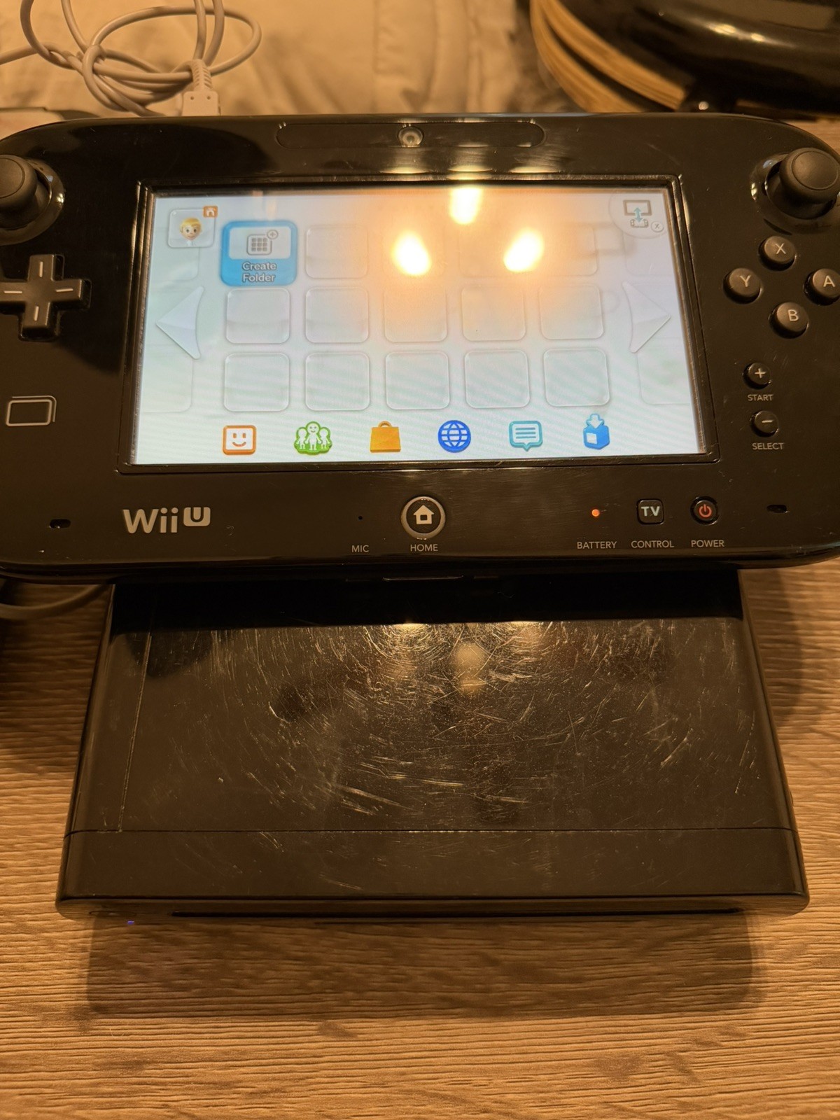 Nintendo Wii U Black 32GB Console / GamePad / Cables (Tested!) – READ