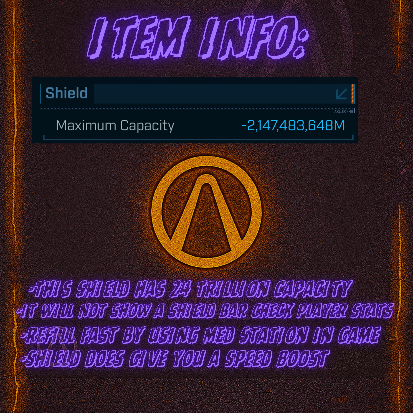 Borderlands 4 Modded Shield 24Trillion Capacity Modded Shield GodMode PCXboxPS5