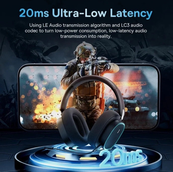 GH02 Wireless Gaming Headphones with Mic, Bluetooth 5.3, RGB Lighting