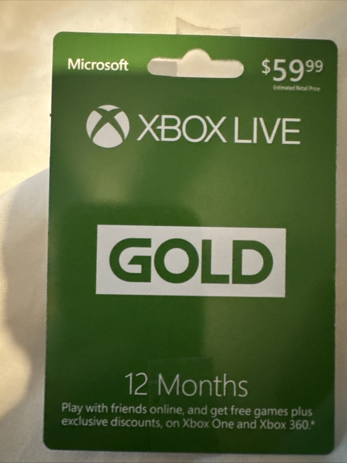 NEW XBOX LIVE Gold Membership 12 Month CARD Collectors Item