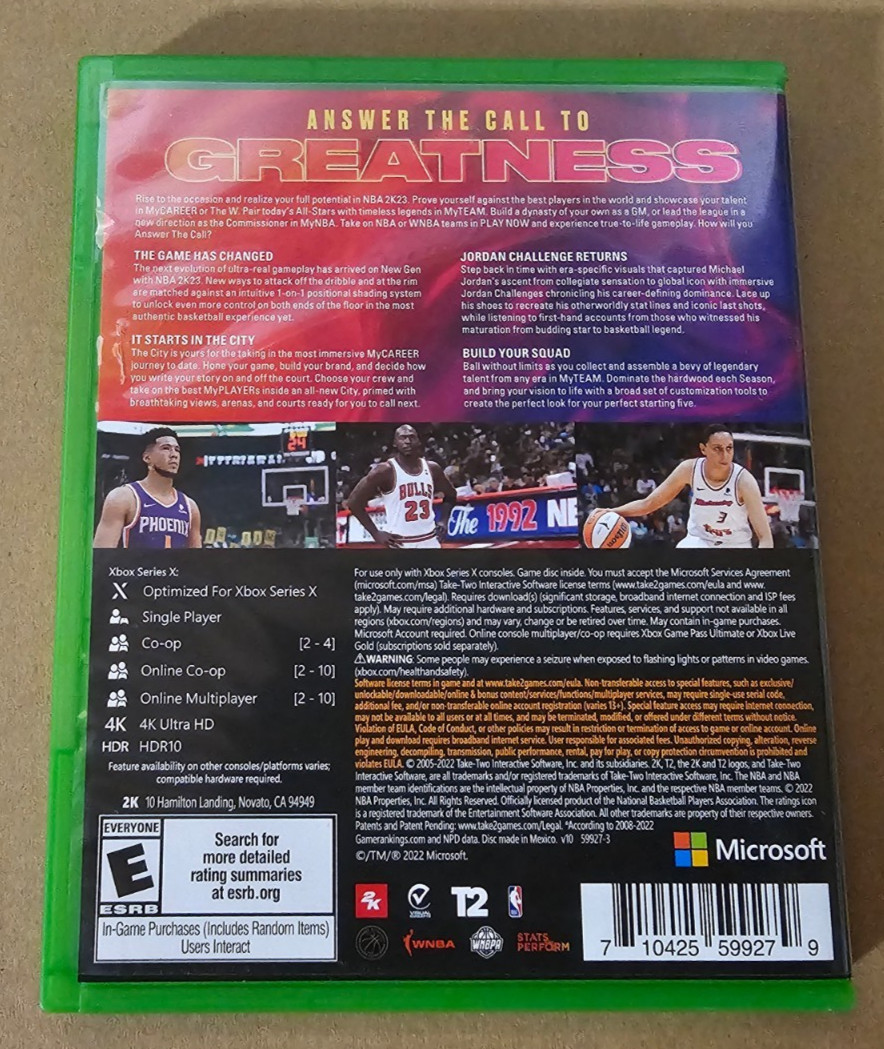 NBA 2K23 (Xbox Series X,2022) Excellent condition, Disk Shown, Media Included.