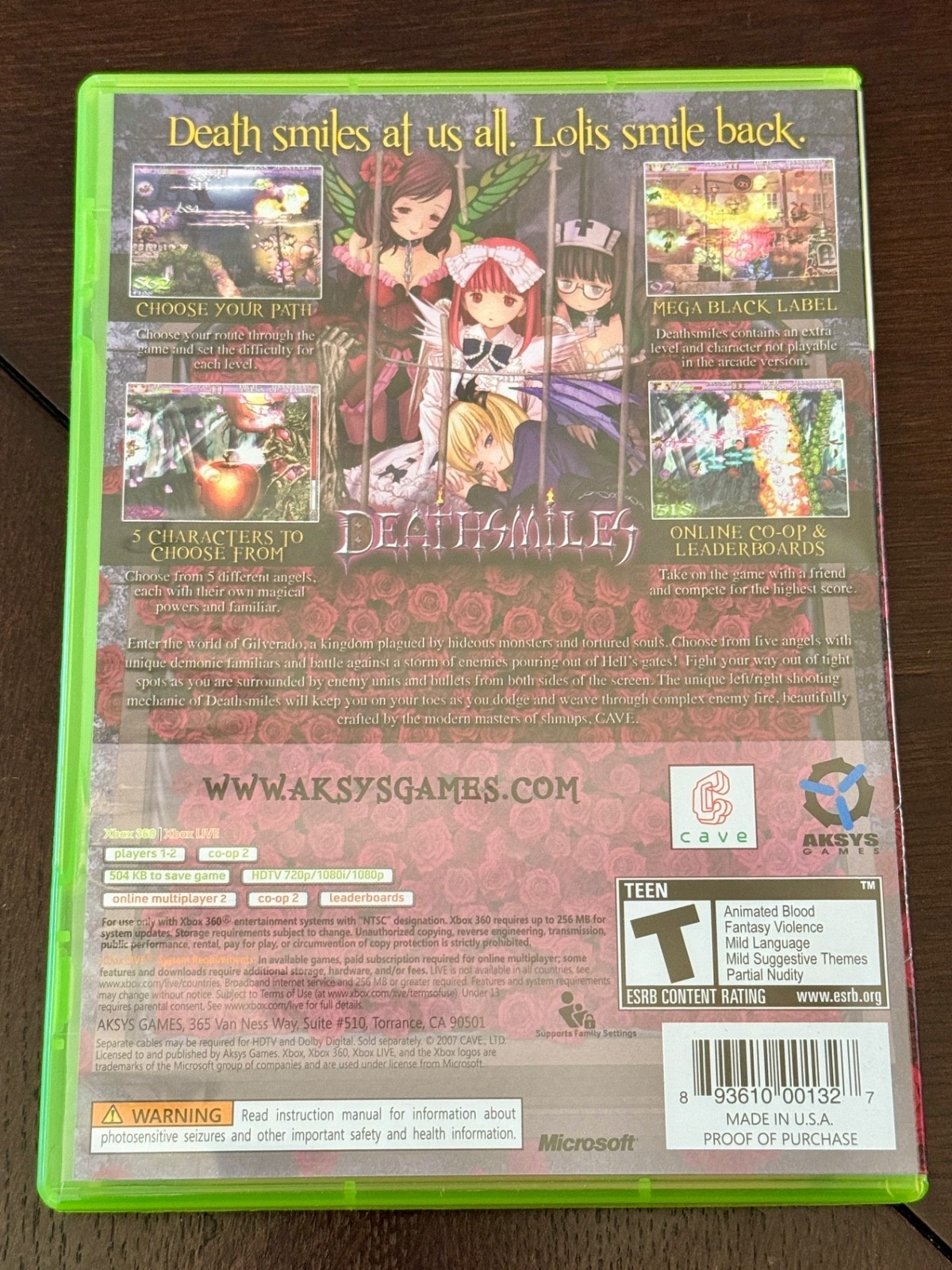 Deathsmiles MINT FLAWLESS CIB US Seller (Microsoft Xbox 360, 2010)