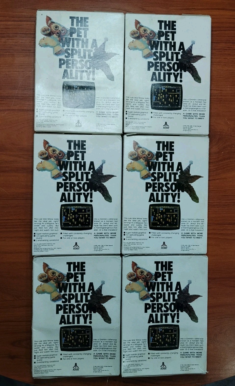 Lot 6 Gremlins -Atari 5200 NEW Factory SEALED original box New Old Stock NOS