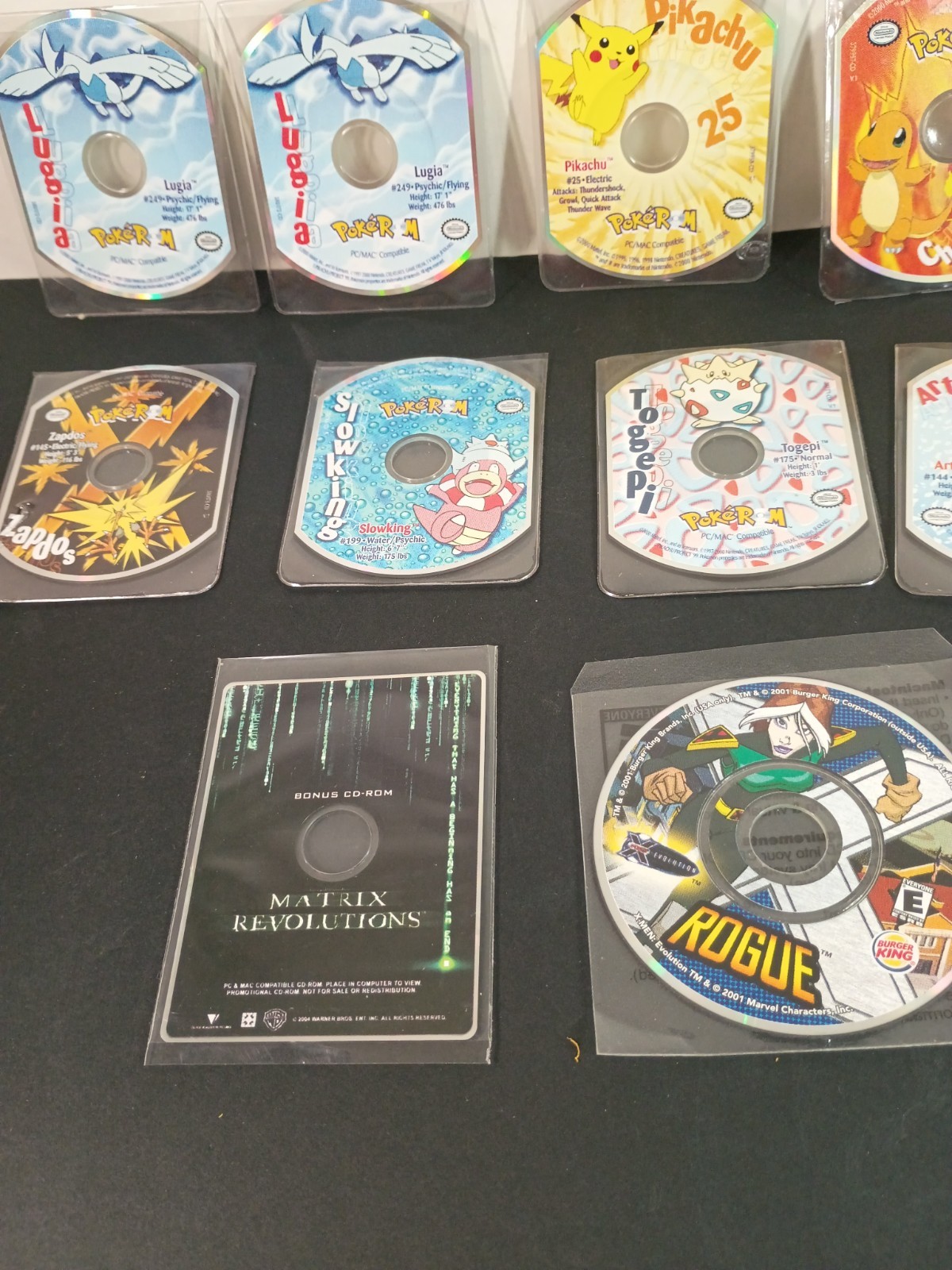 Pokemon Pokerom Lot Of 8 PC/Mac CD-ROM NINTENDO Mattel 2000 Plus 2 Bonus Matrix