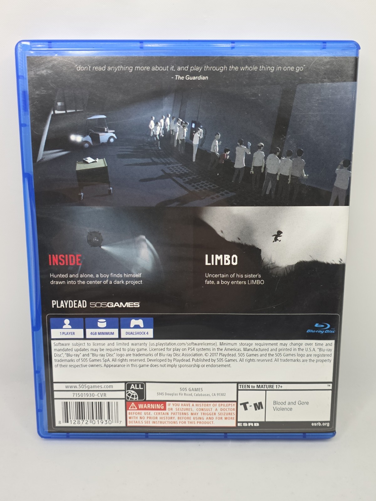 INSIDE/LIMBO Double Pack – Sony PlayStation 4 Tested Authentic Free Shipping