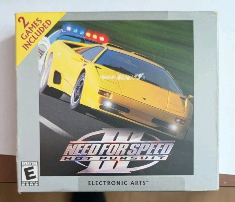 VINTAGE PC Game Bundle Big Box EA Sports 2-Pack Need for Speed III 3 Hot Pursuit