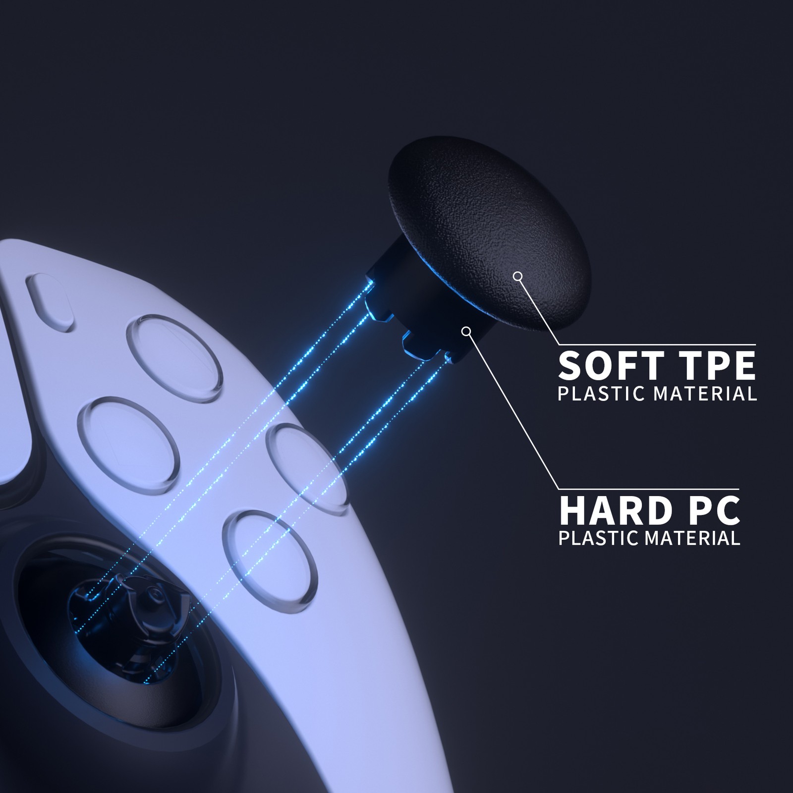 eXtremeRate Custom Edge Sticks Swappable Thumbsticks for PS5 Controller for PS4