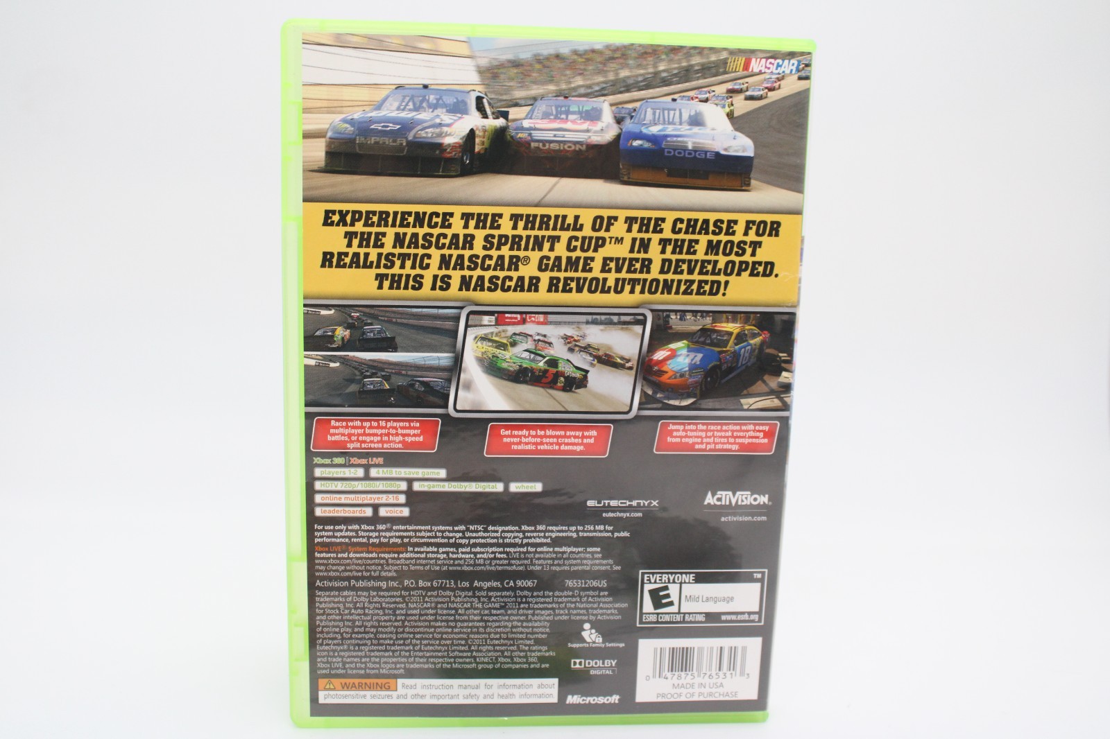 Refurbished Xbox 360 NASCAR The Game 2011 Complete CIB Excellent Mint Pristine