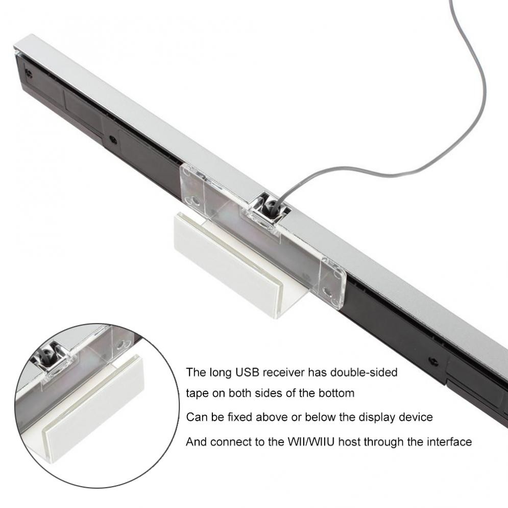 USB Wired Infrared Sensor Bar with Stand Fit for Nintendo Wii / Wii U Console US