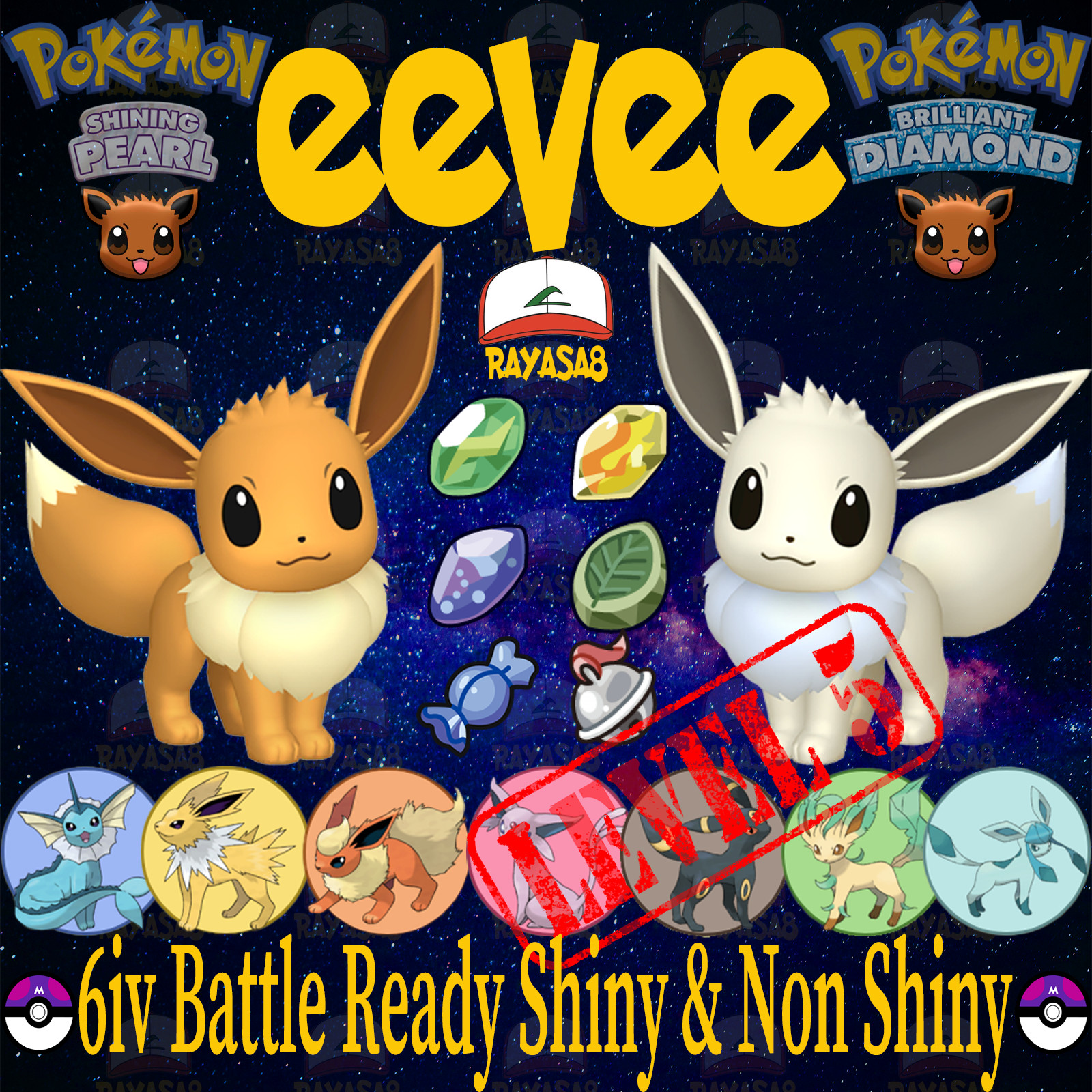 🌟Eevee Shiny & Non Shiny Pokemon Brilliant Diamond & Shining Pearl🌟