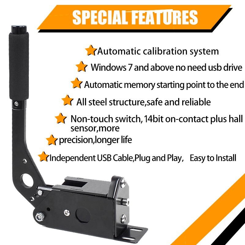 US USB Handbrake for 14Bit PC Windows for Sim Racing Games G25/G27/G29/T500