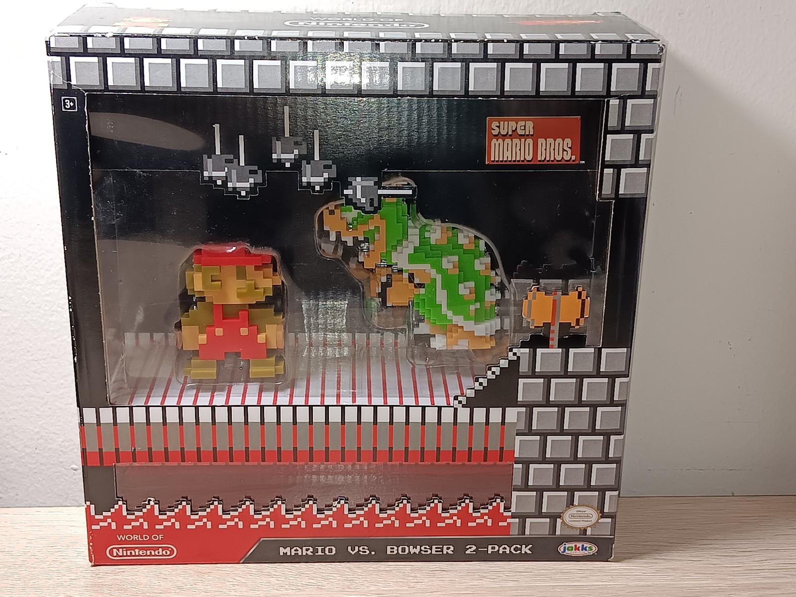 *FREE SHIP* 2.5″ MARIO Vs BOWSER 8-Bit Set World of Nintendo Super Mario Jakks