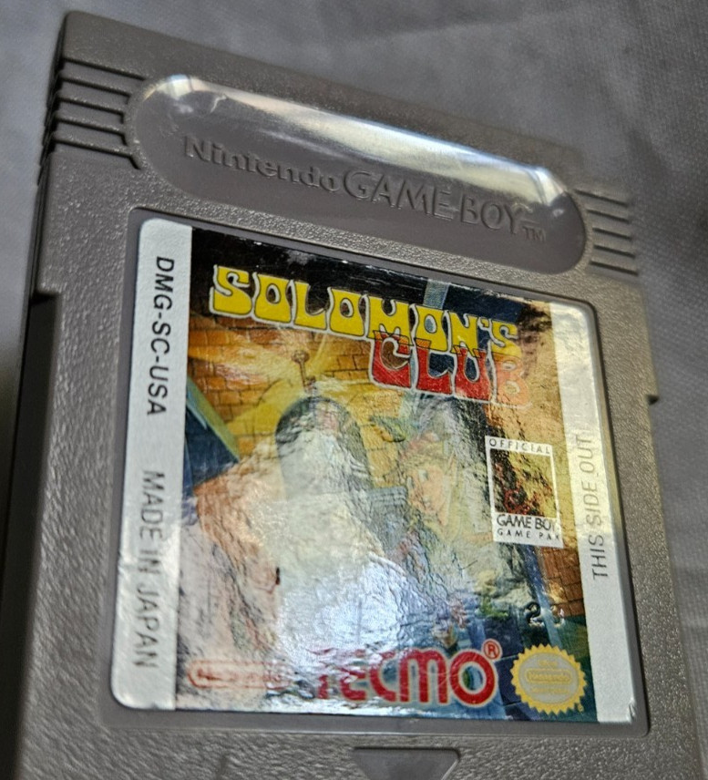 Solomon’s Club Cartridge Only Authentic Nintendo Game Boy DMG USA 1991 Gameboy