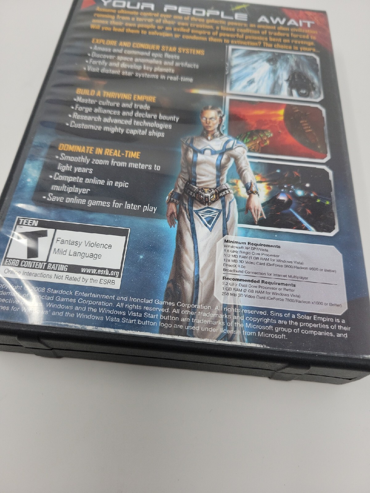 Sins of a Solar Empire w/ Manual Real Time Strategy WIN PC game Ironclad Games