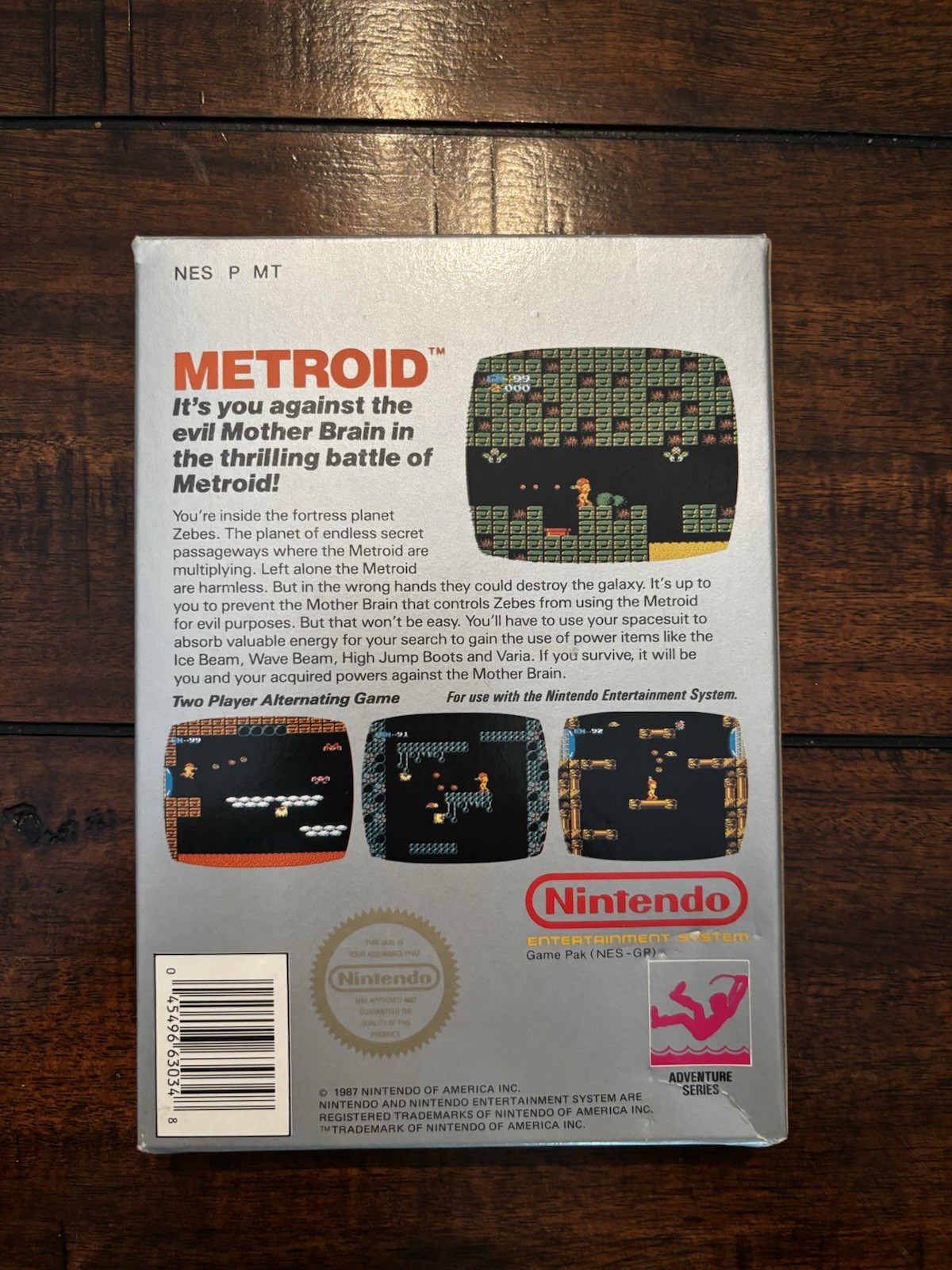 Metroid NES Nintendo BOX ONLY with Foam Insert Vintage Nintendo Silver Box Nice