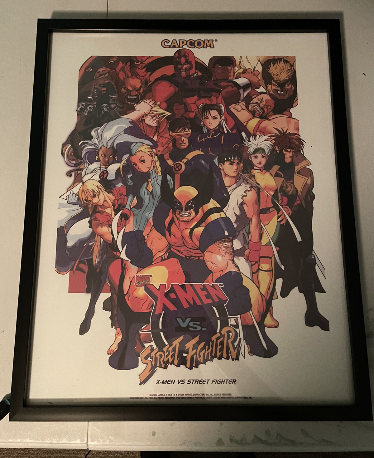 X-men Vs Street Fighter Backlit Sign Poster Wall Light Arcade CApcom Cps2 16×20