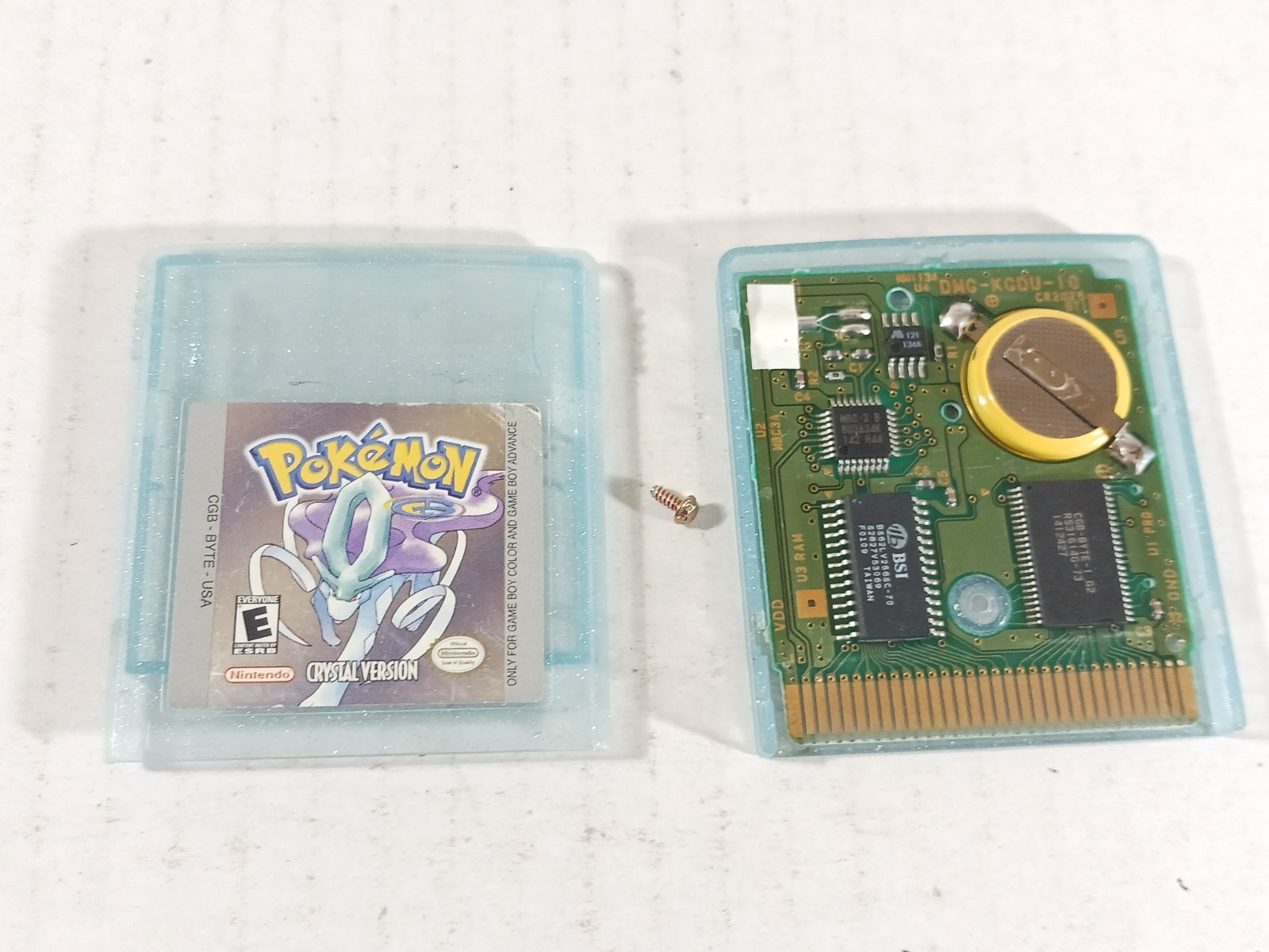 Pokemon Crystal Version (Game Boy Color, 2001) Authentic New Battery Saves Clock