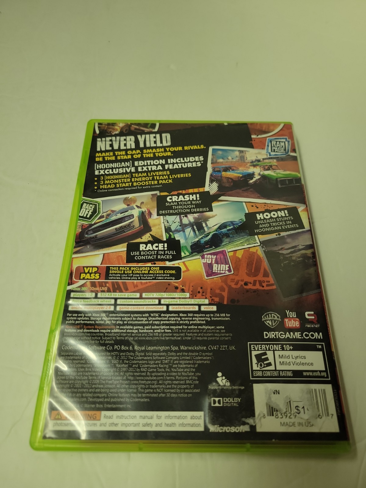 Dirt Showdown Microsoft Xbox 360 Exclusive Edition Complete CIB W/ Manual Tested