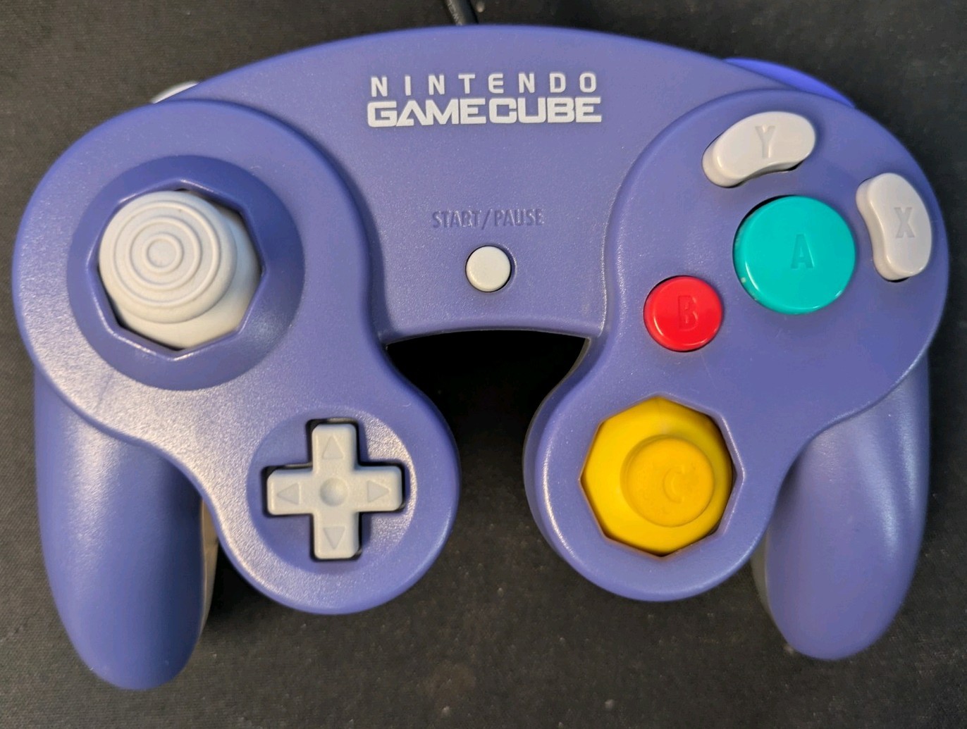 Nintendo GameCube Controller Purple Indigo Clear Back, OEM Wired DOL-003