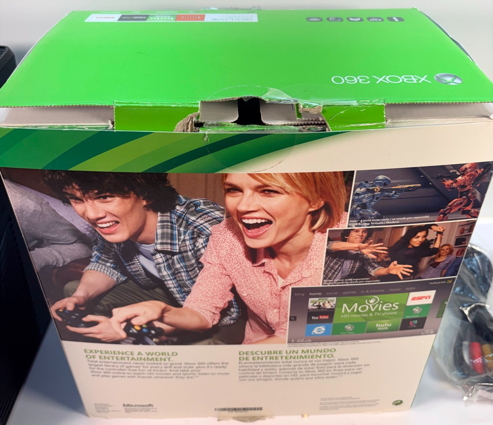Microsoft Xbox 360 E 250GB Console Bundle Kinect Box Controller Tested Works